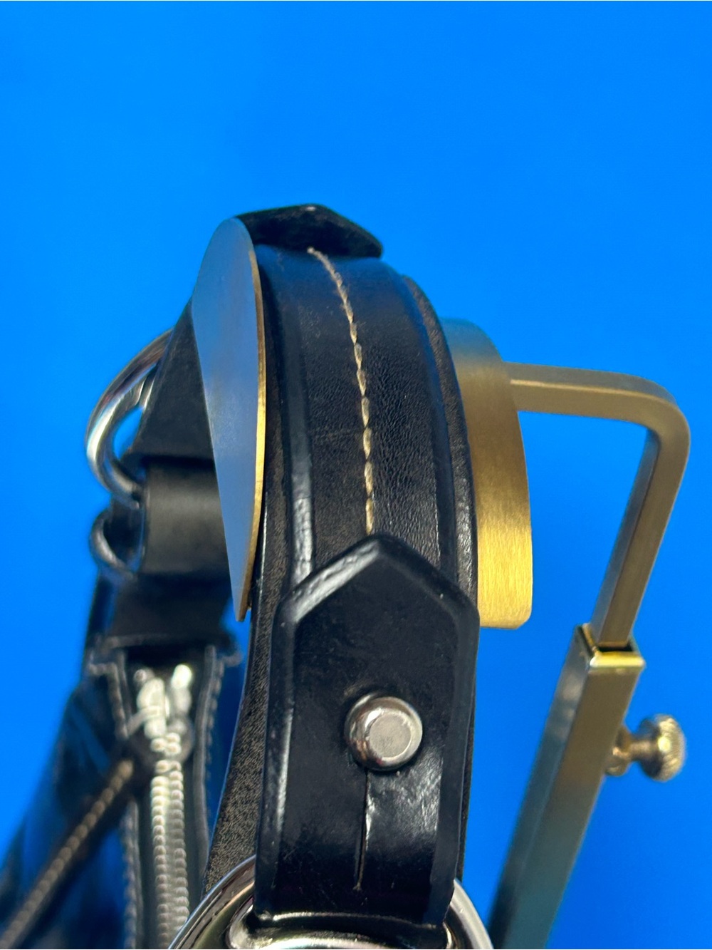 Dooney & Bourke Black w/Blue Croc-Embossed Accents Shoulder Bag Approx. 12x7x 4 - Picture 7 of 17